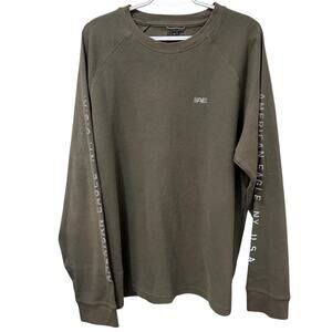 American Eagle AE Men's Long-Sleeve Thermal Sleeve Logo Graphics XXL